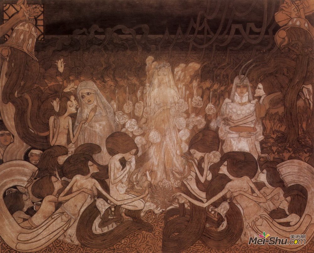 简·托罗普(Jan Toorop)高清作品《三未婚妻》