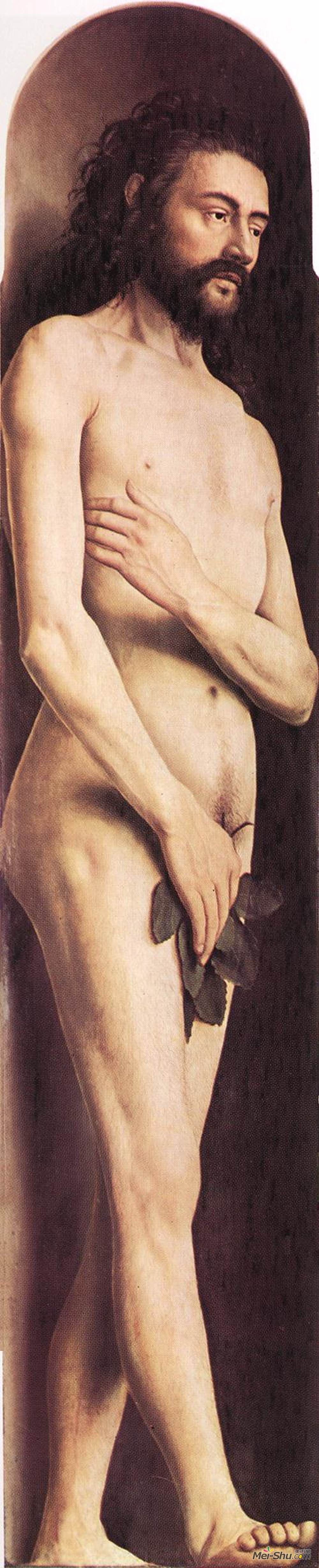 扬·凡·艾克(Jan van Eyck)高清作品《亚当，从根特祭坛的左翼》