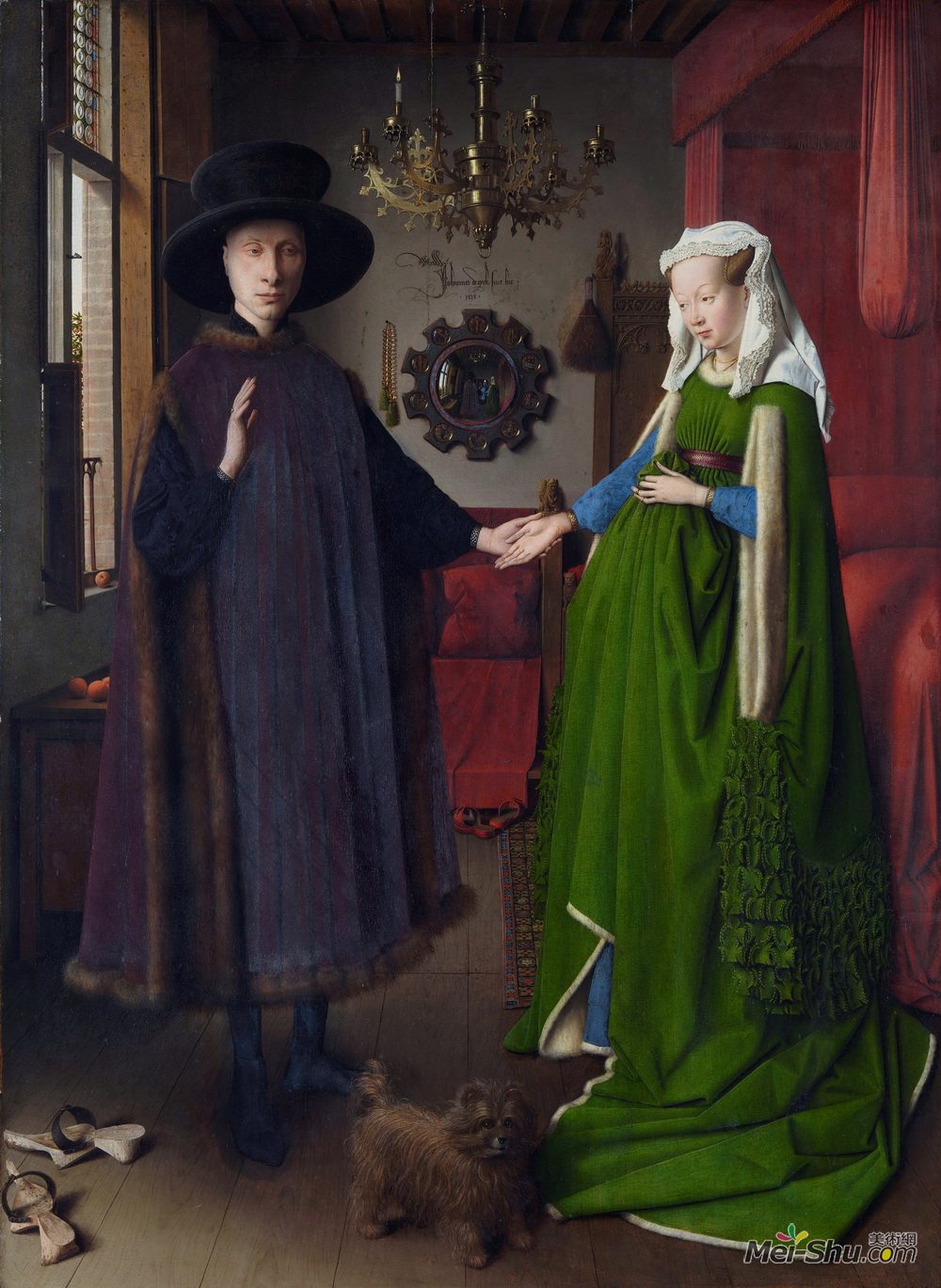 扬·凡·艾克(Jan van Eyck)高清作品《The Arnolfini Wedding. The Portrait of Giovanni Arnolfini an》