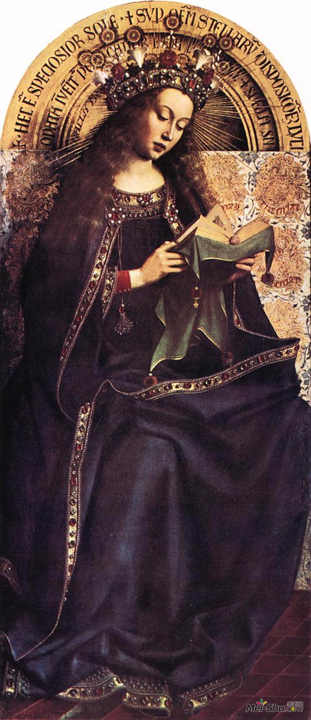扬·凡·艾克(Jan van Eyck)高清作品《根特祭坛，圣母玛利亚》