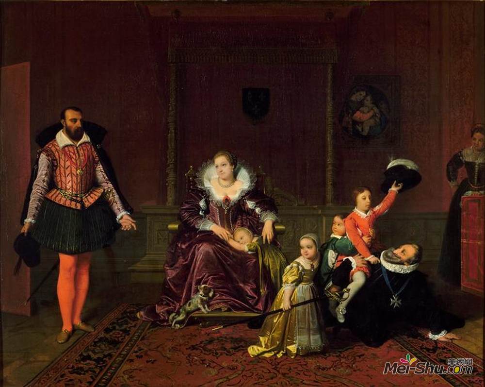 让·奥古斯特·多米尼克·安格尔(Jean Auguste Dominique Ingres)高清作品《亨利四世接待西班牙大使》
