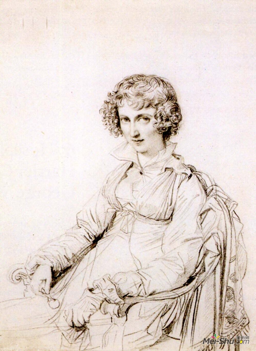 让·奥古斯特·多米尼克·安格尔(Jean Auguste Dominique Ingres)高清作品《Mrs Charles Thomas Thruston, born Frances Edwards》