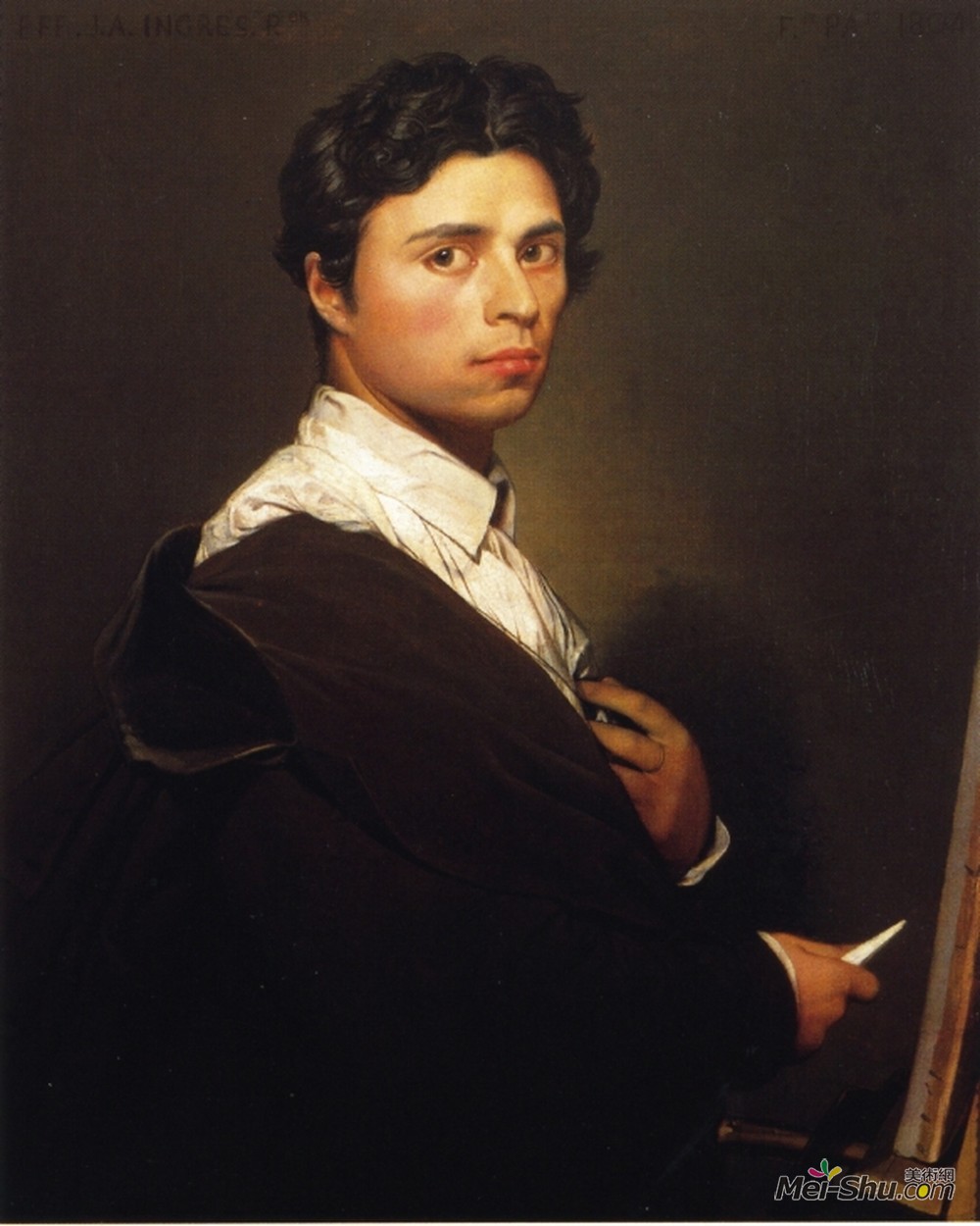 让·奥古斯特·多米尼克·安格尔(Jean Auguste Dominique Ingres)高清作品《24岁时的自画像》