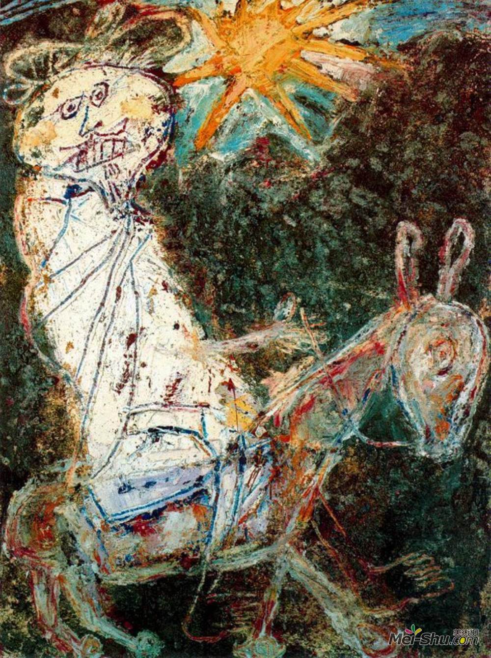 让·杜布菲(Jean Dubuffet)高清作品《贝多因的驴》