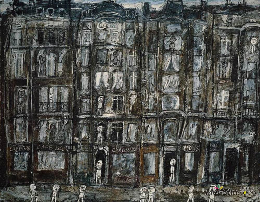 让·杜布菲(Jean Dubuffet)高清作品《巴黎公寓住宅》