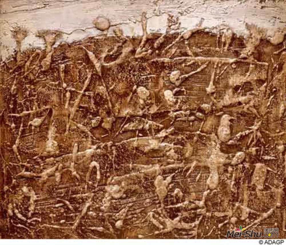 让·杜布菲(Jean Dubuffet)高清作品《幽灵月出》