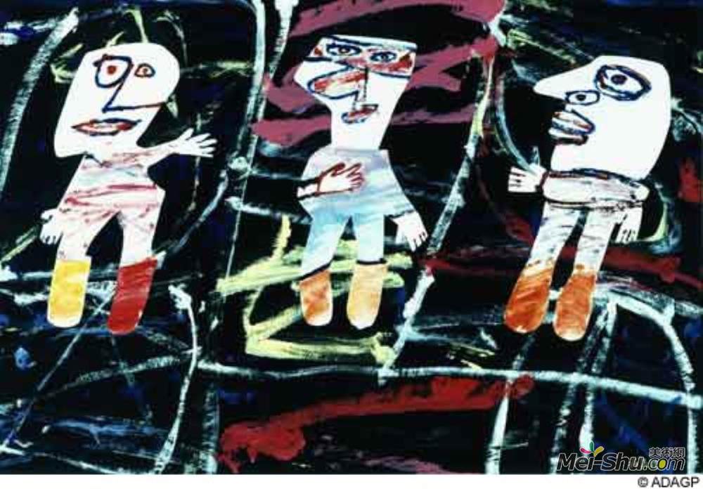 让·杜布菲(Jean Dubuffet)高清作品《风景三重》