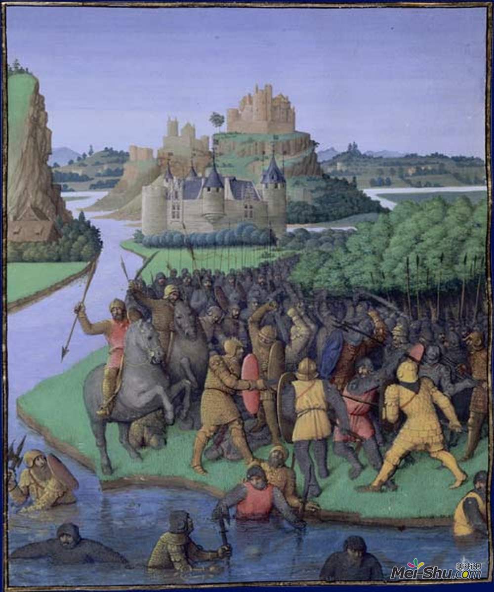 让·富盖(Jean Fouquet)高清作品《Battle between the Maccabees and the Bacchides》