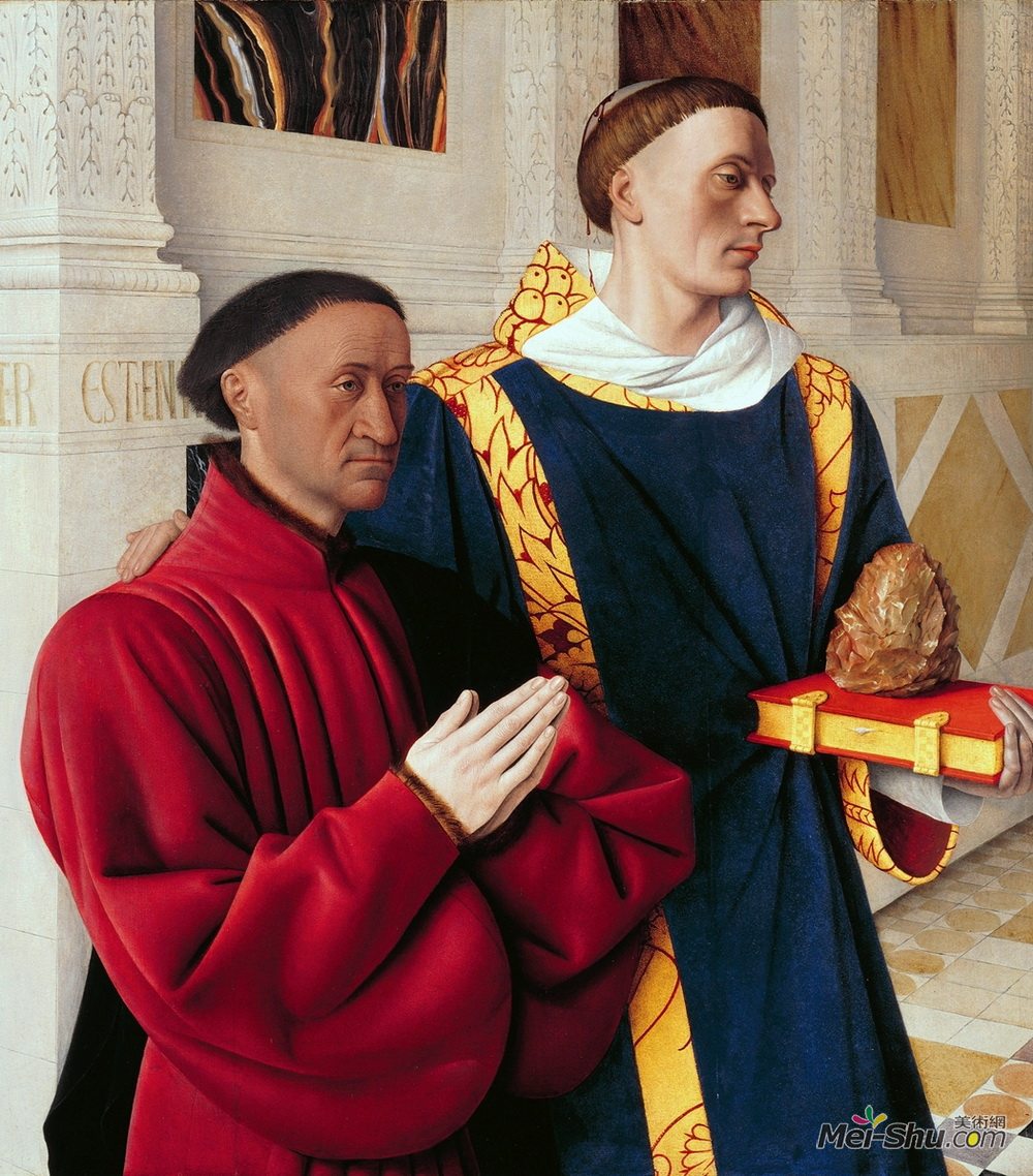 让·富盖(Jean Fouquet)高清作品《艾蒂安骑士以及圣斯蒂芬。》