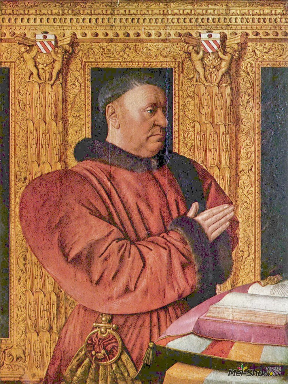 让·富盖(Jean Fouquet)高清作品《Portrait of Guillaume Jouvenel des Ursins, the Chancellor of》