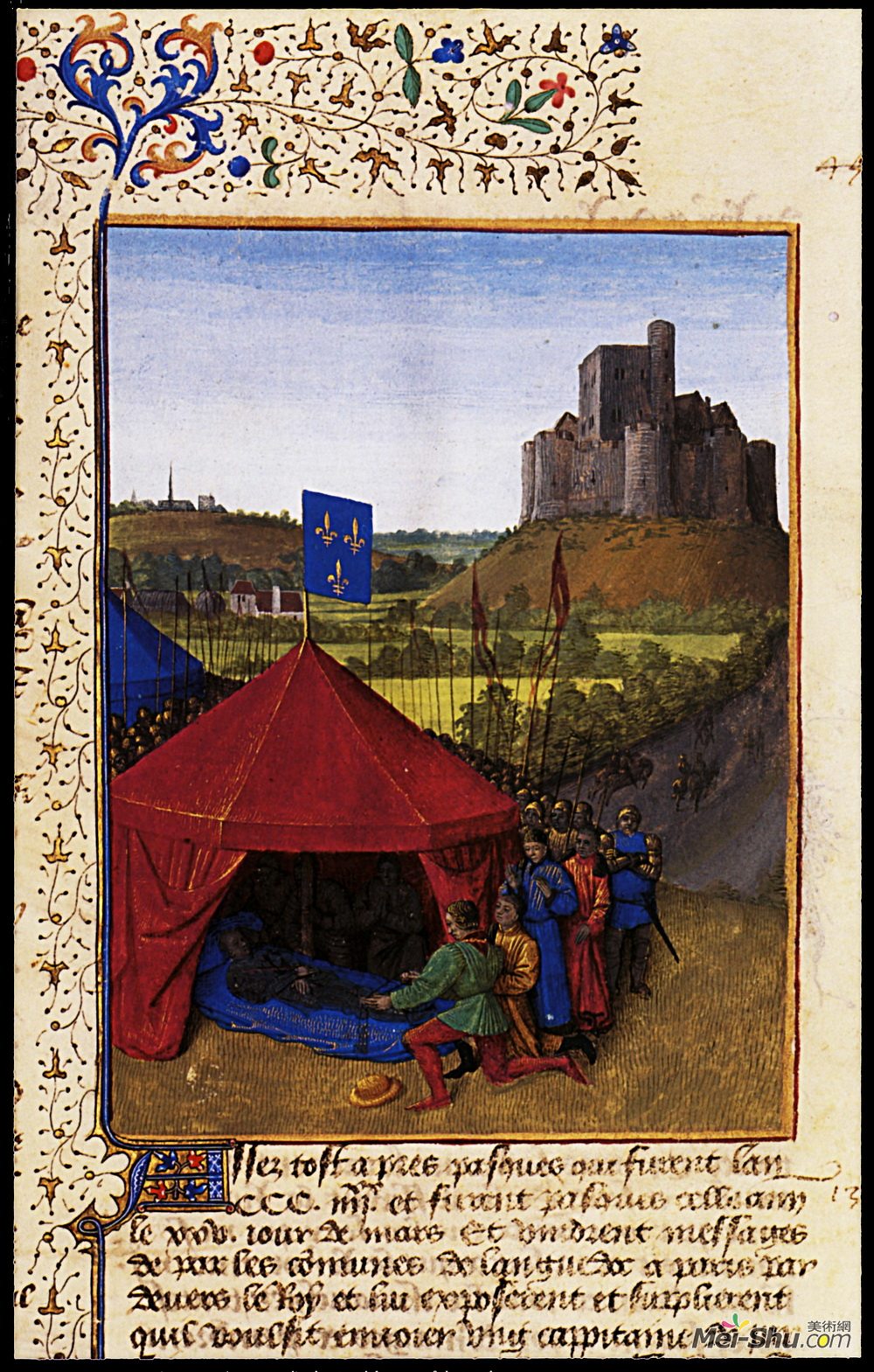 让·富盖(Jean Fouquet)高清作品《The Death of Bertrand du Geusclin (c.1320-80) at Chateauneuf》