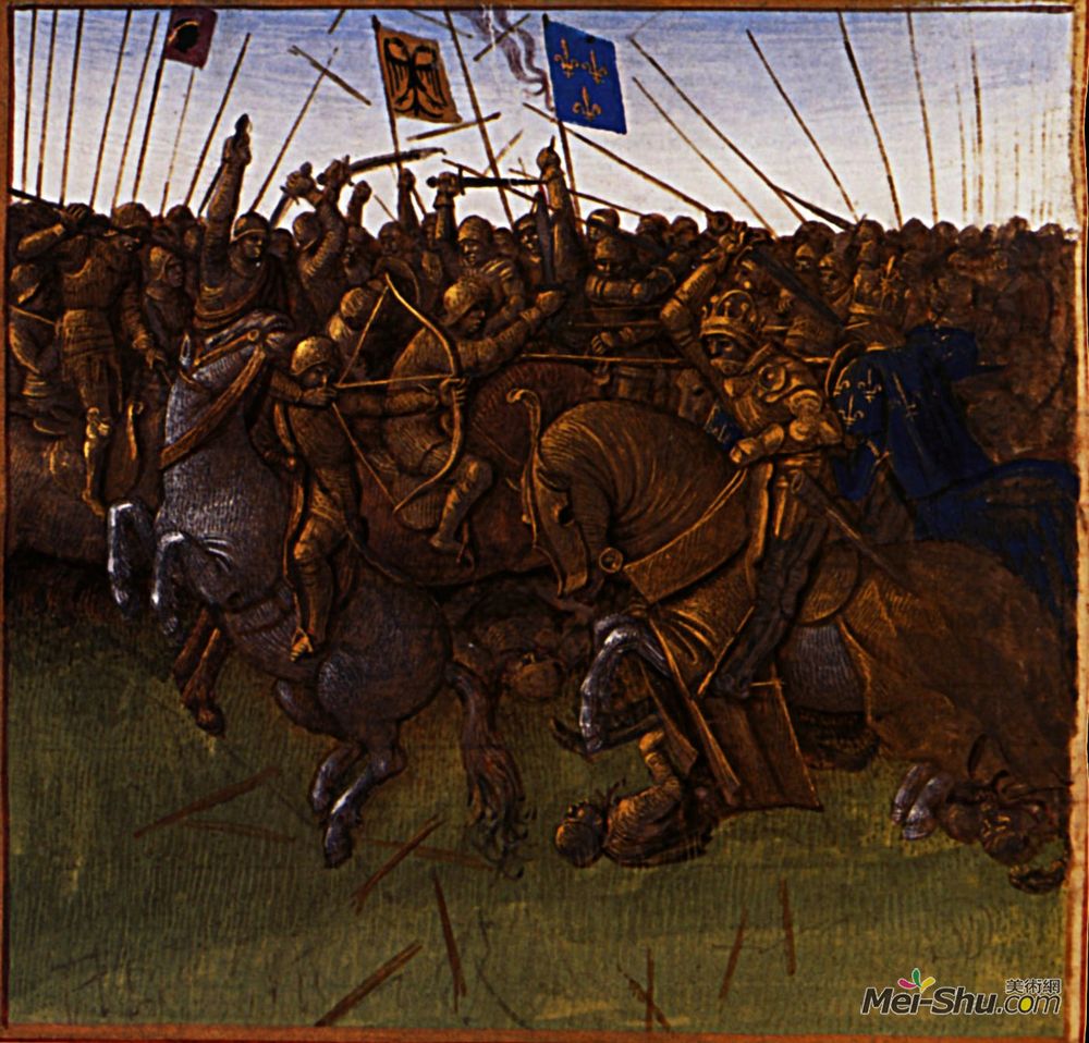让·富盖(Jean Fouquet)高清作品《路易斯三世和卡洛曼对诺曼人的胜利》