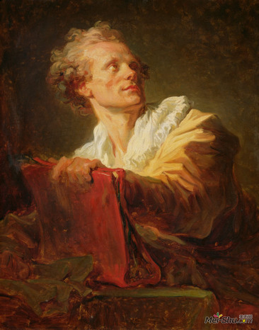 让-奥诺雷·弗拉贡纳尔(Jean-Honore Fragonard)高清作品《Portrait of a Young Artist, presumed to be Jacques Andre Nai》