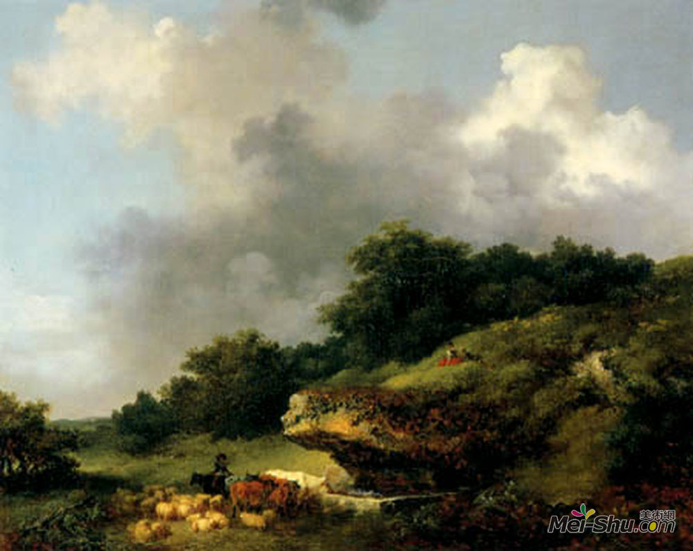 让-奥诺雷·弗拉贡纳尔(Jean-Honore Fragonard)高清作品《浇水处》