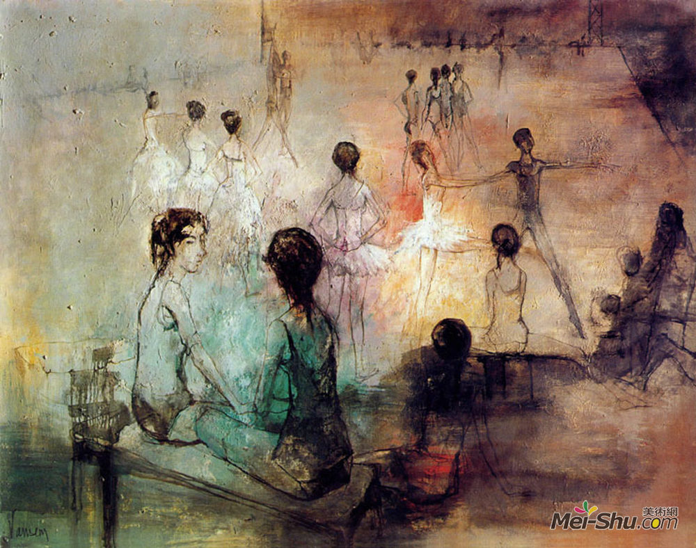 让·约翰逊(Jean Jansem)高清作品《排练过程中的休息》