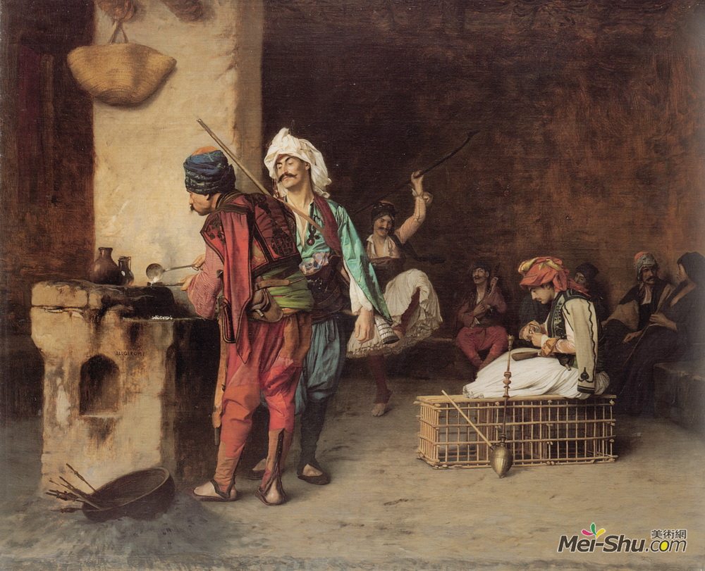 让·莱昂·热罗姆(Jean-Leon Gerome)高清作品《A Caf&é in Cairo》