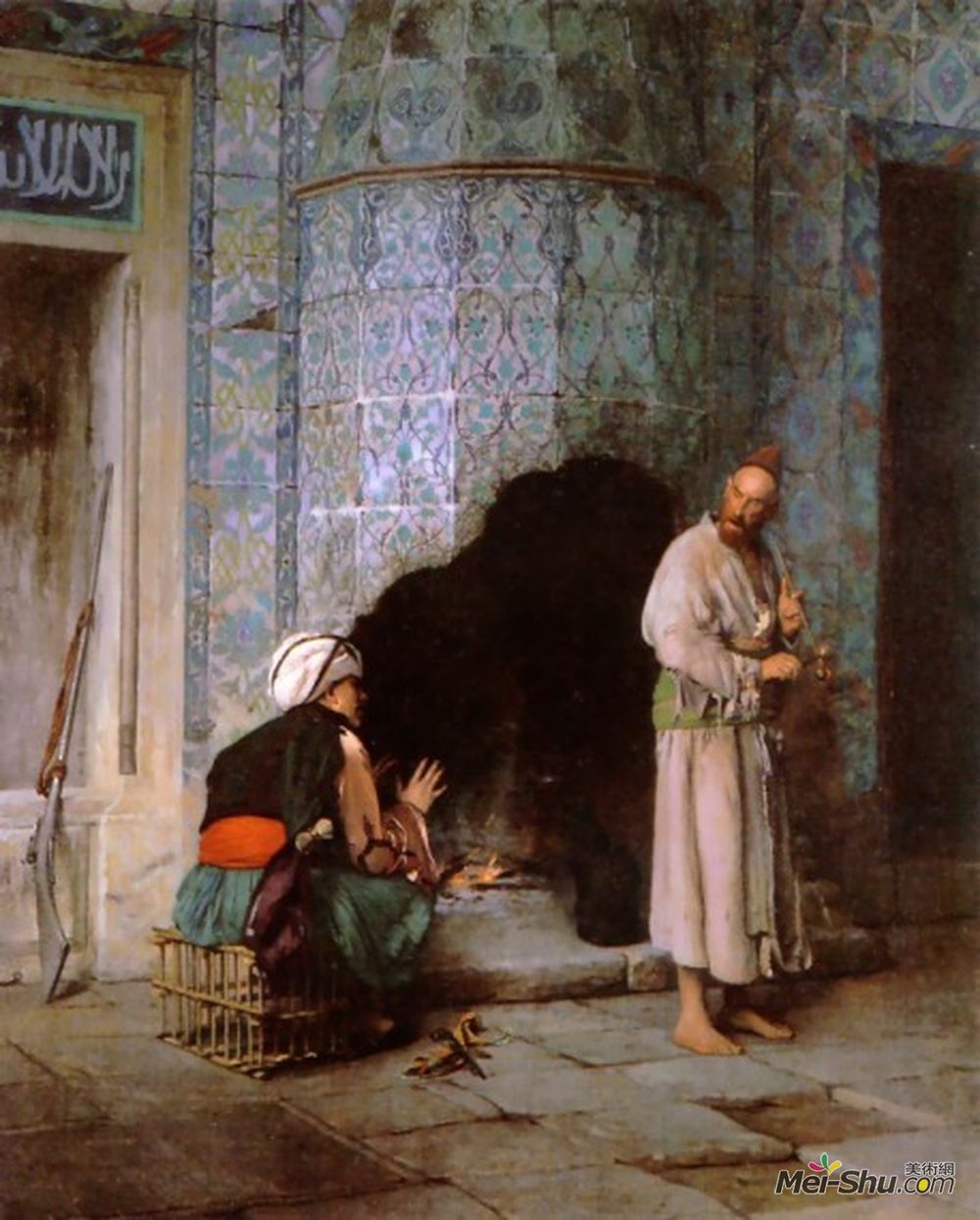 让·莱昂·热罗姆(Jean-Leon Gerome)高清作品《炉边的闲聊》