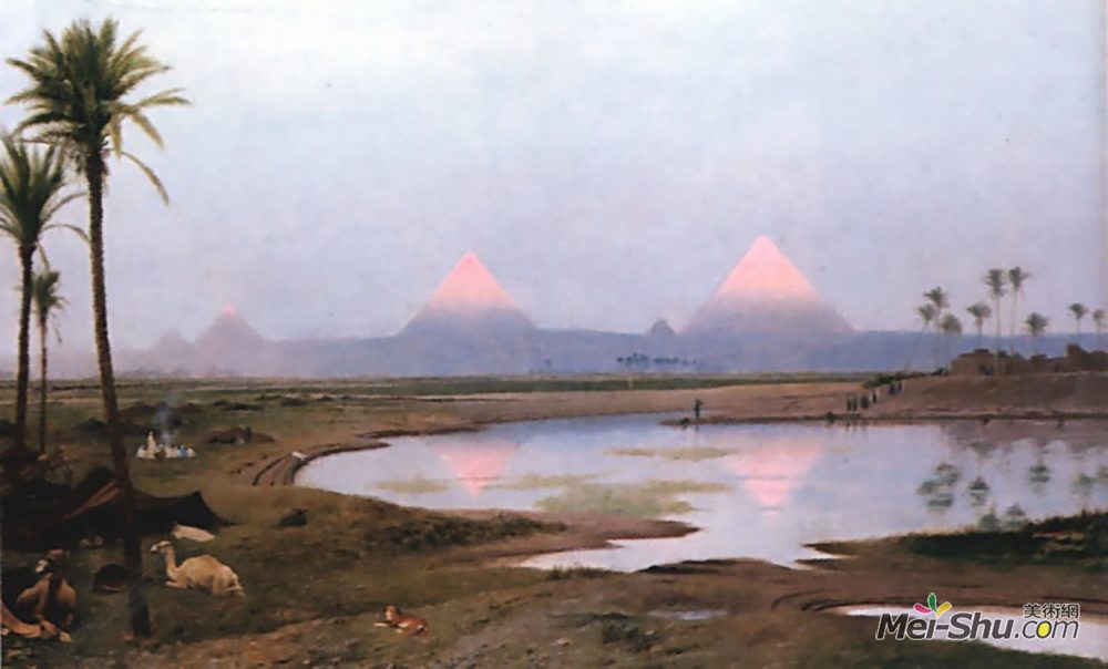 让·莱昂·热罗姆(Jean-Leon Gerome)高清作品《阿拉伯营地》