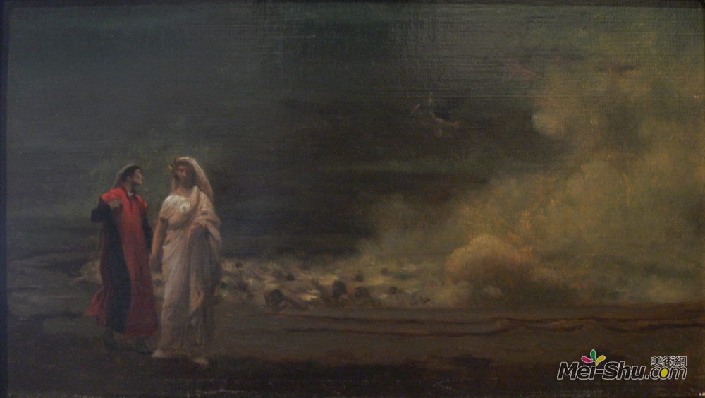 让·莱昂·热罗姆(Jean-Leon Gerome)高清作品《地狱中的但丁与维吉尔》
