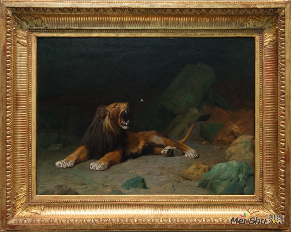 《狮子咬蝴蝶》让·莱昂·热罗姆(jean-leon gerome)高清作品欣赏