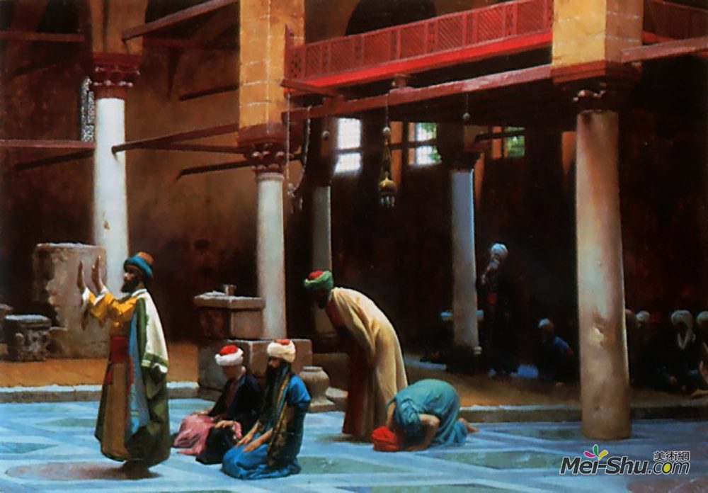 让·莱昂·热罗姆(Jean-Leon Gerome)高清作品《清真寺的祈祷》