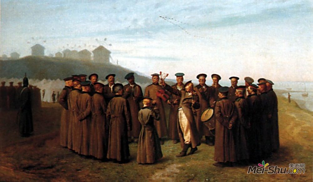 让·莱昂·热罗姆(Jean-Leon Gerome)高清作品《俄罗斯营地的娱乐活动》