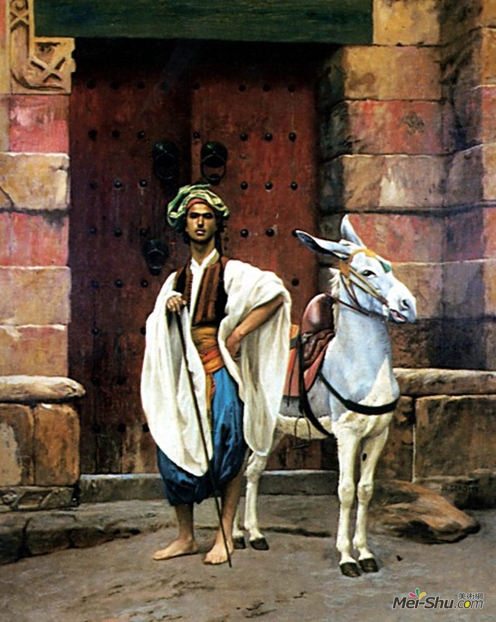 让·莱昂·热罗姆(Jean-Leon Gerome)高清作品《Sais and His Donkey》