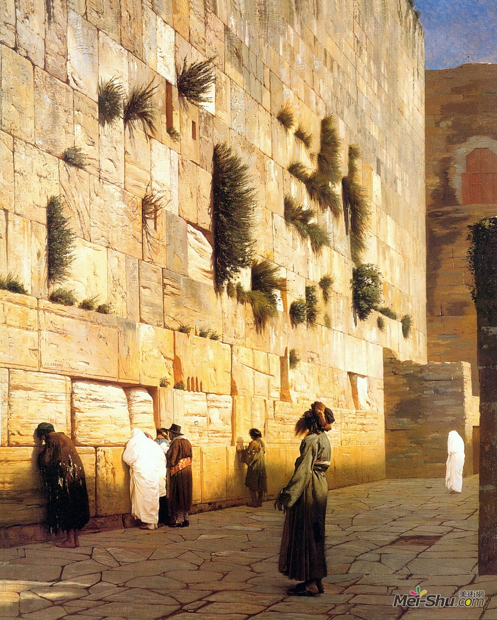 让·莱昂·热罗姆(Jean-Leon Gerome)高清作品《耶路撒冷的所罗门墙》