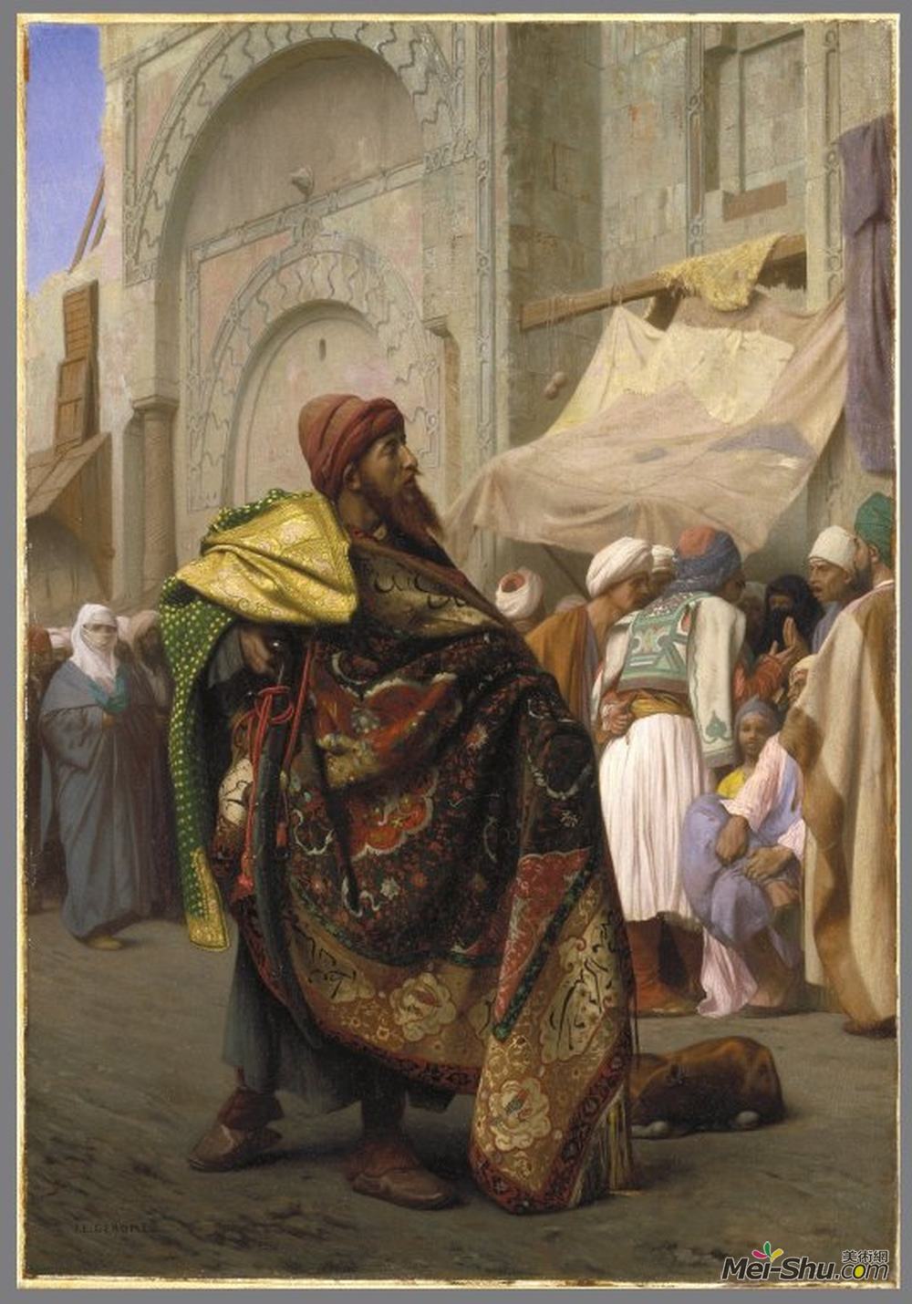 让·莱昂·热罗姆(Jean-Leon Gerome)高清作品《开罗地毯商》