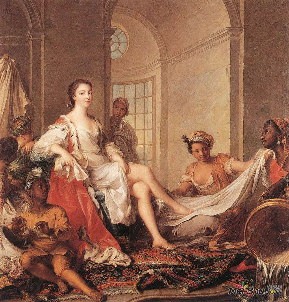 让-马克·纳蒂埃(Jean-Marc Nattier)高清作品《Mademoiselle de Clermont as a Sultana》