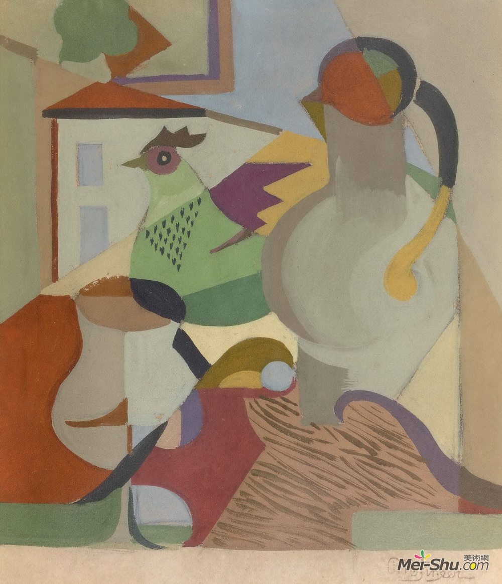 让·梅金杰(Jean Metzinger)高清作品《投手，鸡舍》