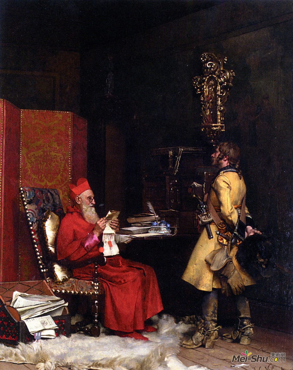 吉安·乔治斯·维伯特(Jehan Georges Vibert)高清作品《国家机密》