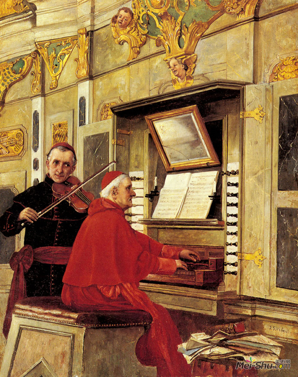 吉安·乔治斯·维伯特(Jehan Georges Vibert)高清作品《二重奏》