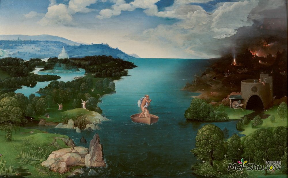 约阿希姆·帕蒂尼尔(Joachim Patinir)高清作品《查隆穿越冥府》
