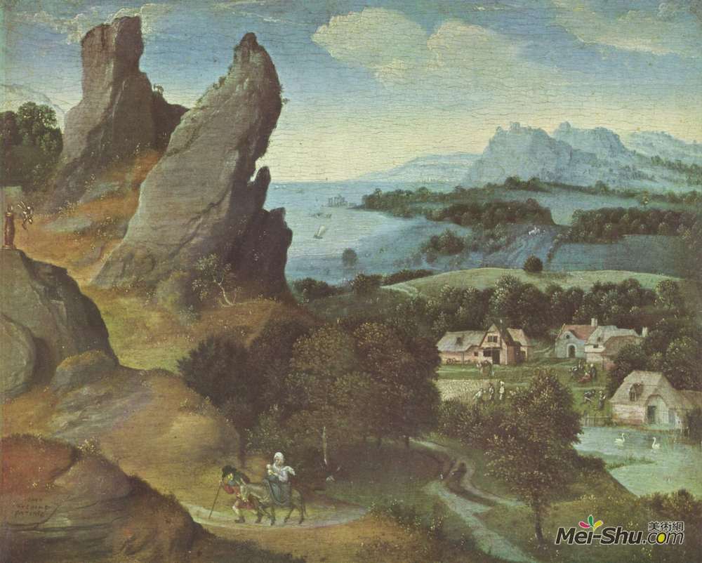 约阿希姆·帕蒂尼尔(Joachim Patinir)高清作品《景观与飞行》