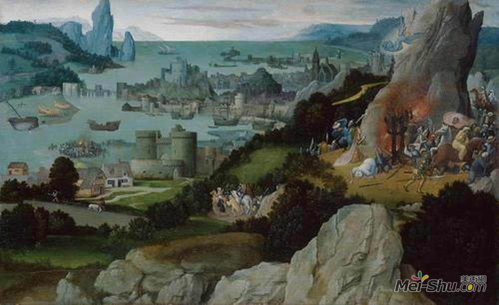 约阿希姆·帕蒂尼尔(Joachim Patinir)高清作品《圣凯瑟琳的奇迹》