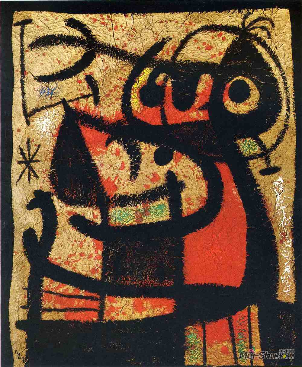 胡安·米罗(Joan Miro)高清作品《女人和鸟》