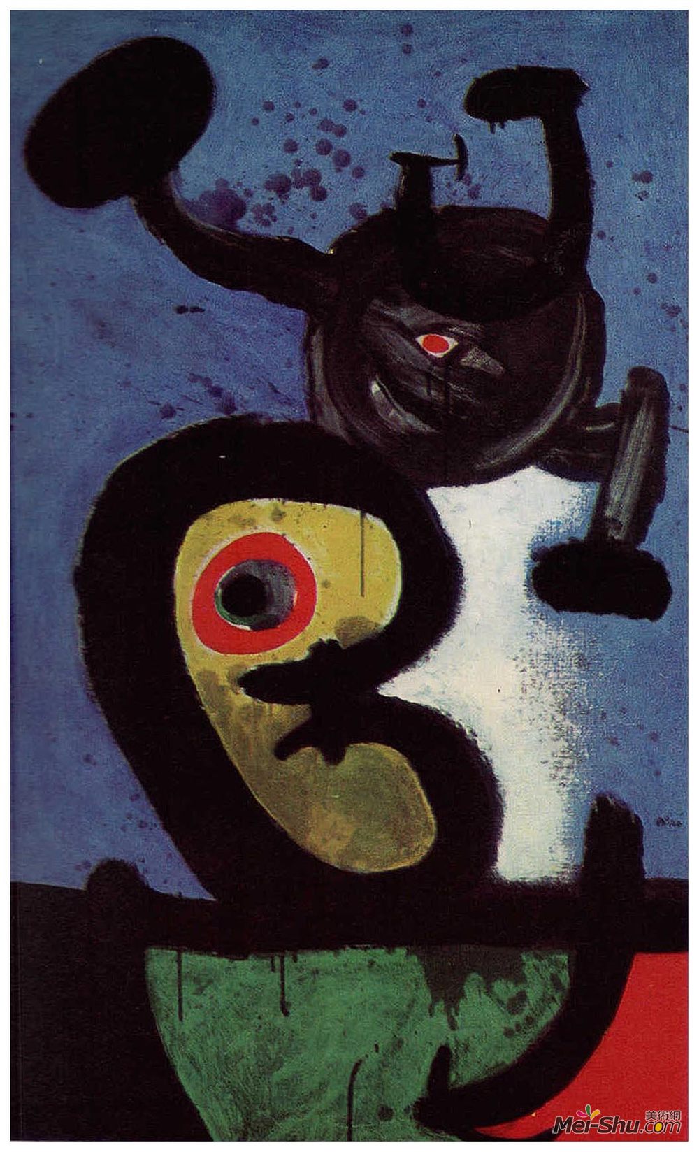 胡安·米罗(Joan Miro)高清作品《夜色中的人物与鸟》