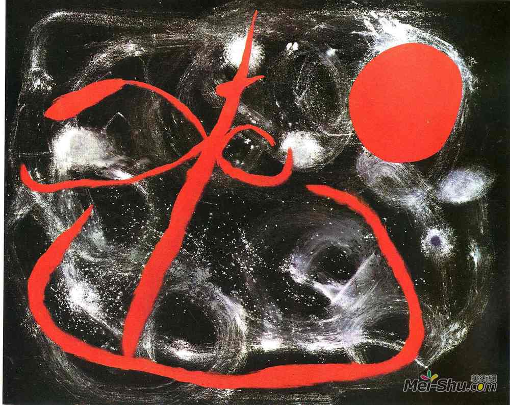 胡安·米罗(Joan Miro)高清作品《阳光下女孩的喜悦》
