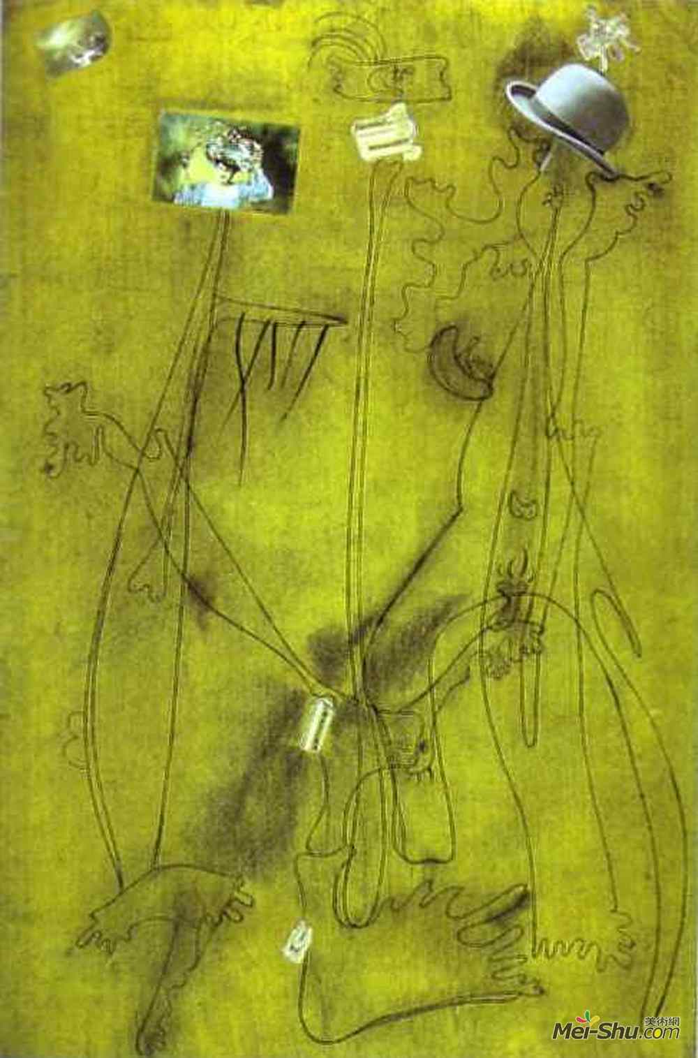 胡安·米罗(Joan Miro)高清作品《一个具有图形拼贴》