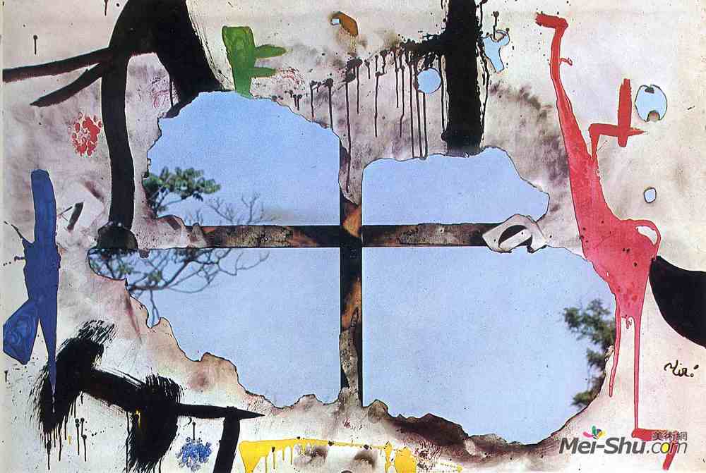 胡安·米罗(Joan Miro)高清作品《烧焦的画布我》