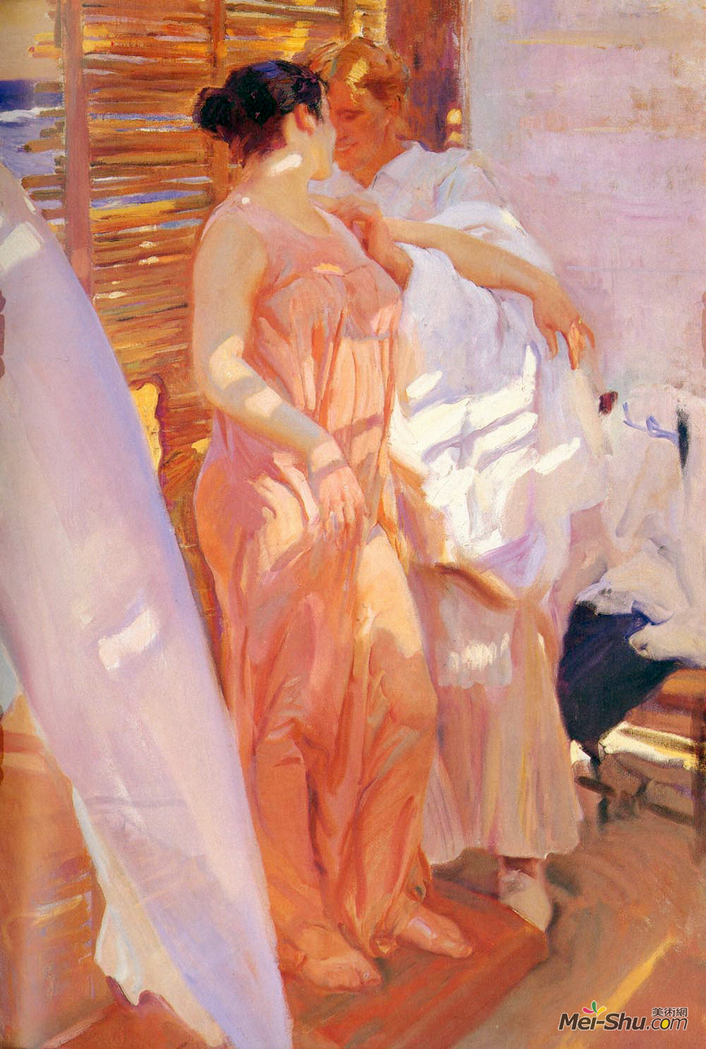 华金·索罗拉(Joaquín Sorolla)高清作品《浴后》