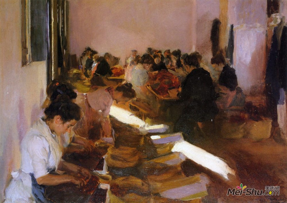 华金·索罗拉(Joaquín Sorolla)高清作品《Boxing raisins, Javea》