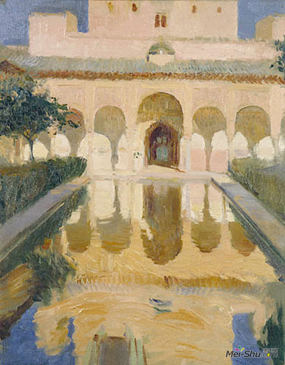 华金·索罗拉(Joaquín Sorolla)高清作品《美国大使馆，阿罕布拉，格拉纳达》