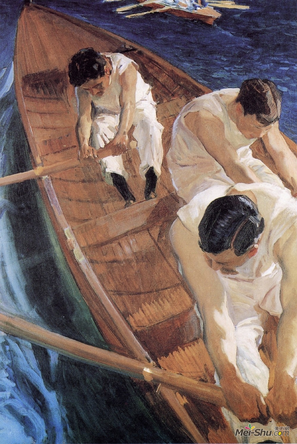 华金·索罗拉(Joaquín Sorolla)高清作品《在赛车的外壳里》