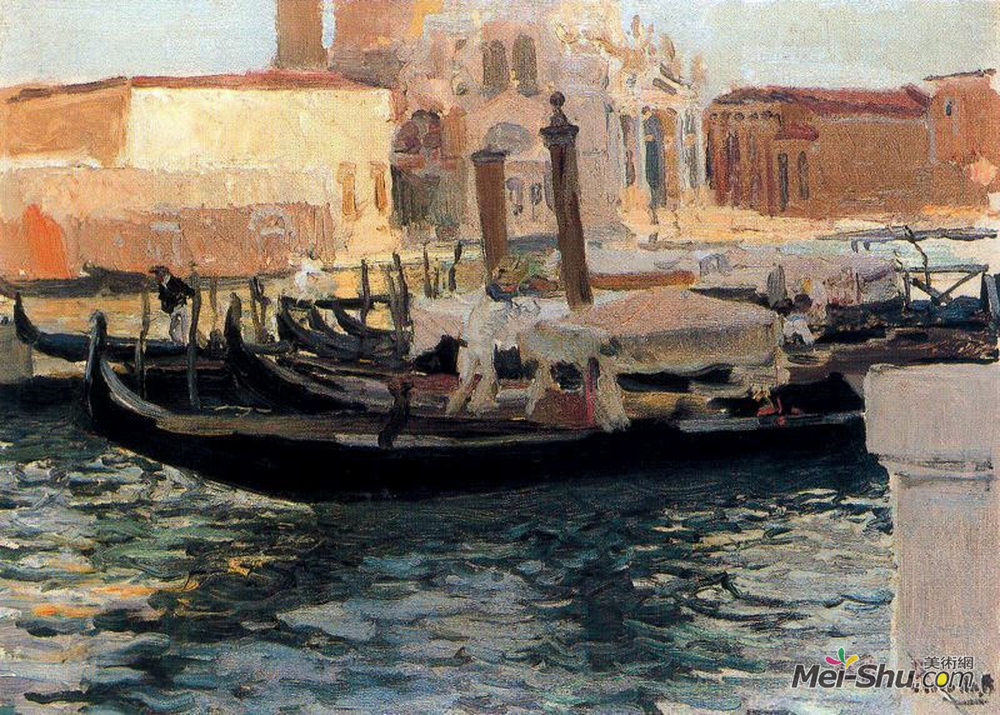 华金·索罗拉(Joaquín Sorolla)高清作品《威尼斯礼炮》