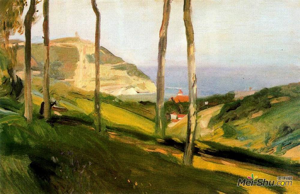 华金·索罗拉(Joaquín Sorolla)高清作品《圣塞瓦斯蒂安景观》