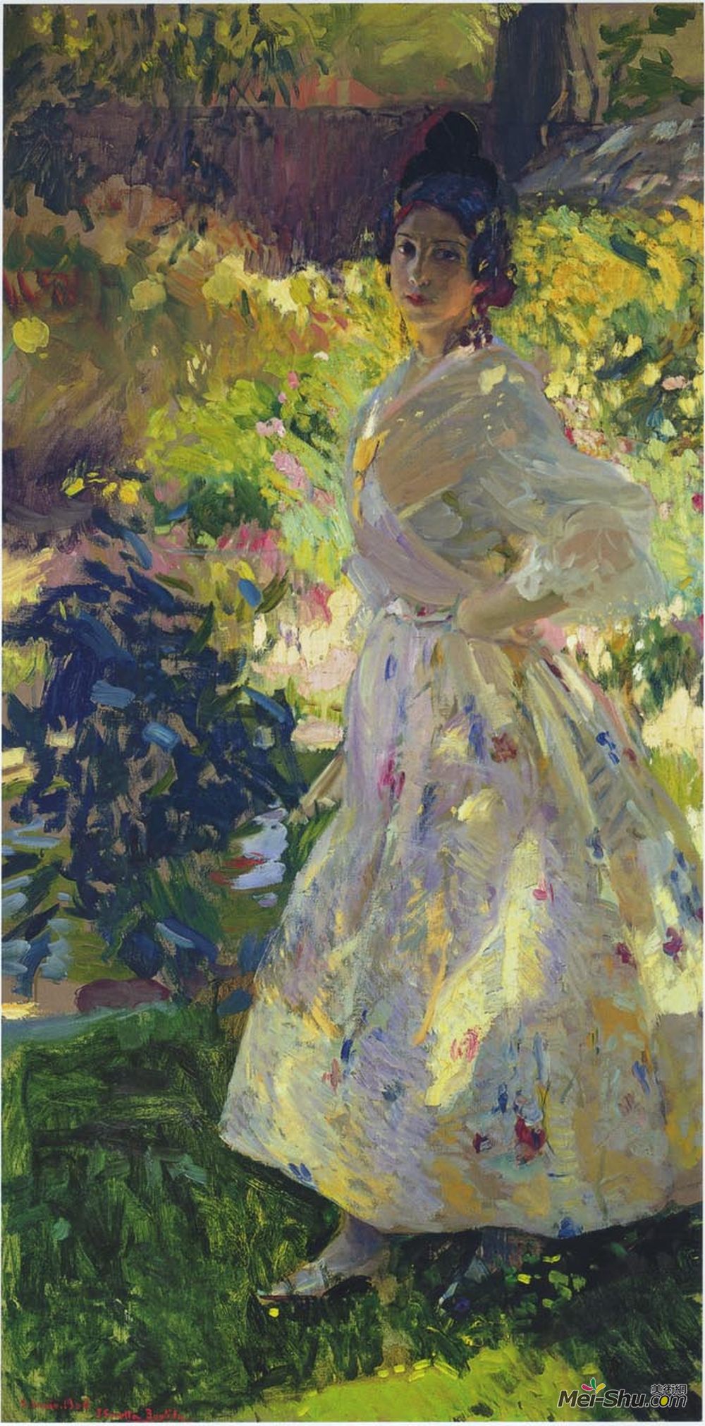 华金·索罗拉(Joaquín Sorolla)高清作品《玛丽亚打扮成一个瓦伦西亚农民女孩》