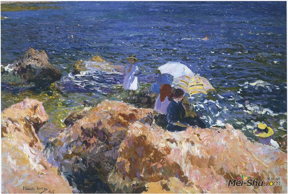 华金·索罗拉(Joaquín Sorolla)高清作品《哈维亚要加冰的》