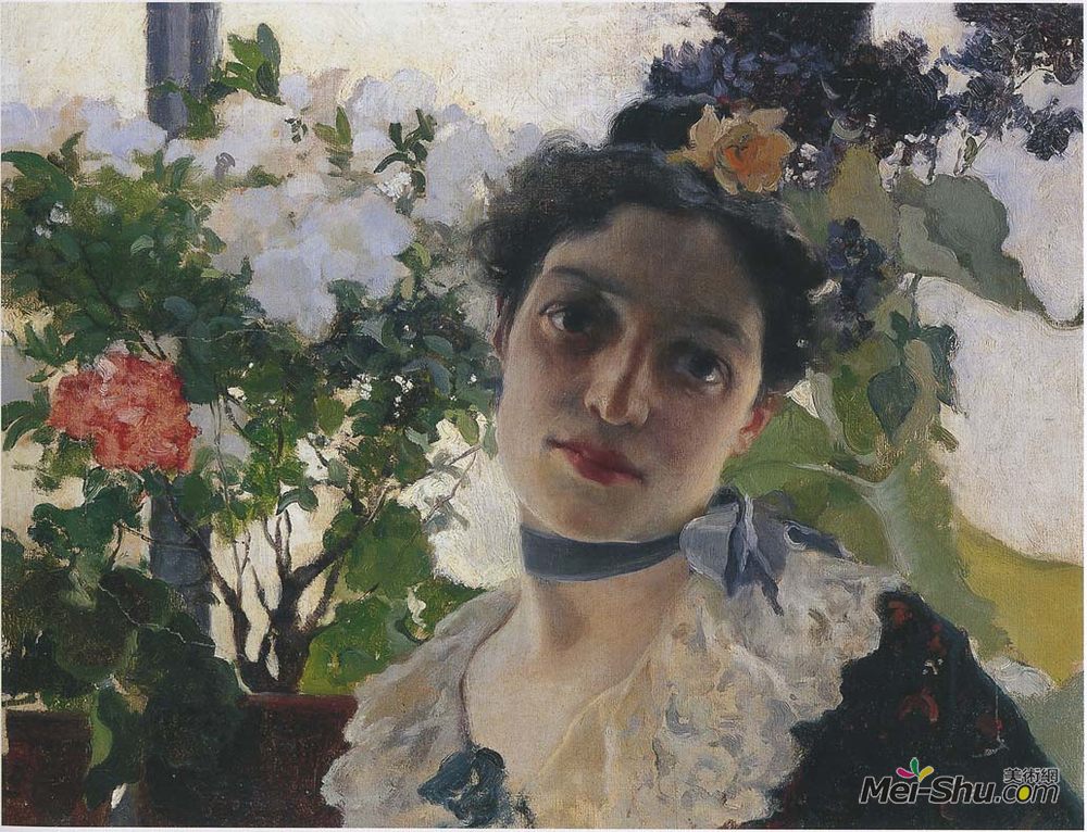 华金·索罗拉(Joaquín Sorolla)高清作品《克洛斯蒂尔德画像》